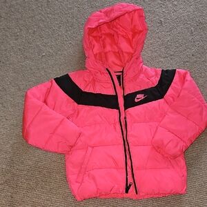 Nike Kids Hot Pink Hooded Puffer Insulated Winter Jacket